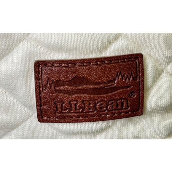 L.L. Bean Women's Cream Quilted Quarter Zip Pullover Top Jacket Sweatshirt - Picture 4 of 7